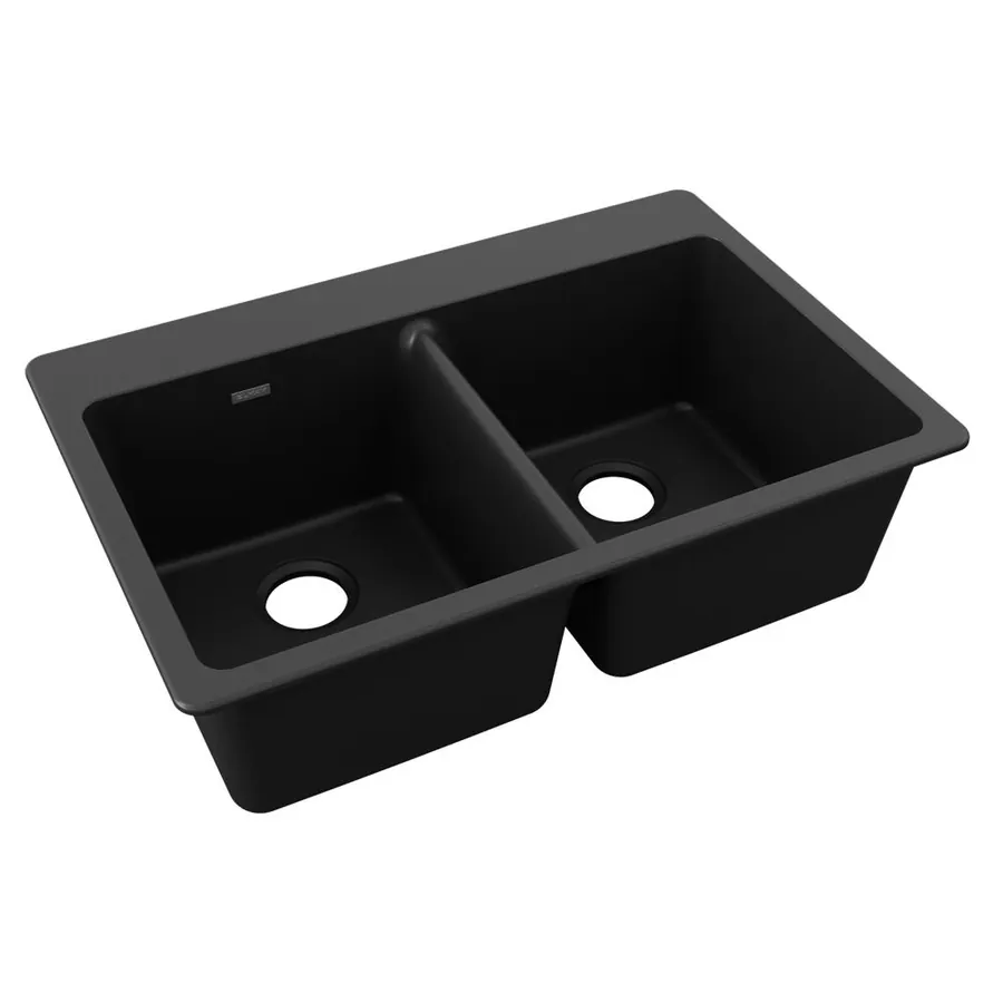 Elkay Quartz Classic® 33" x 22" x 9-1/2" Equal Double Bowl Drop-in Sink