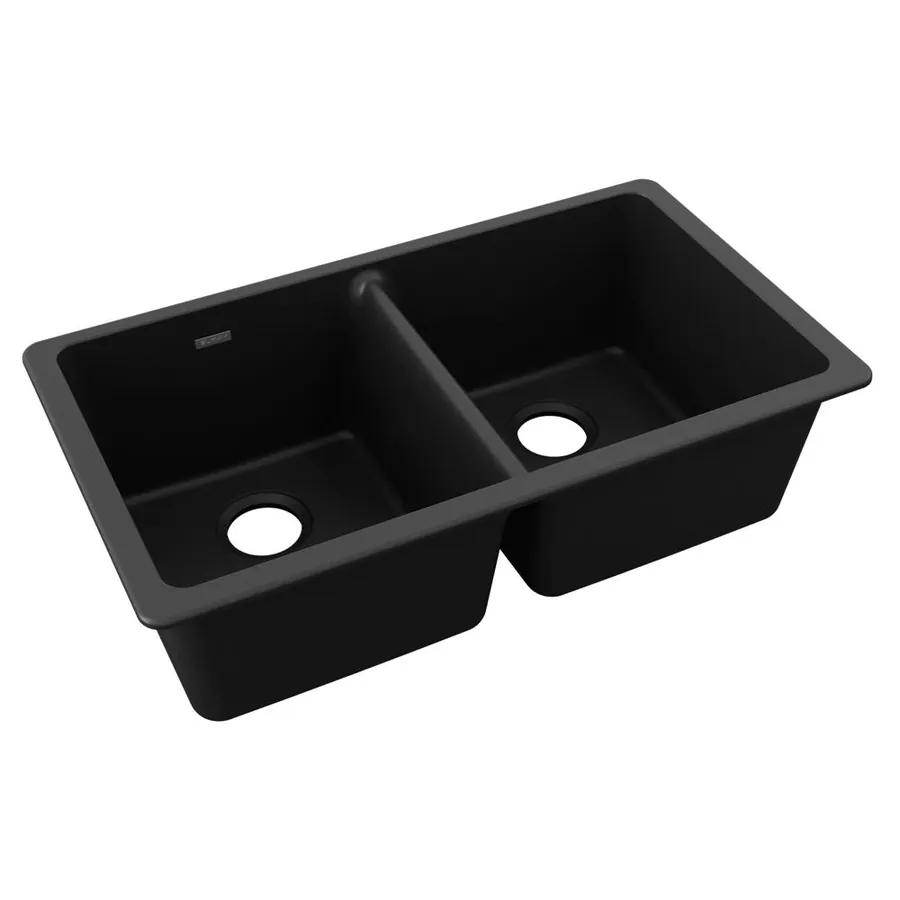Elkay Quartz Classic® 33" x 18-1/2" x 9-1/2" Equal Double Bowl Undermount Sink